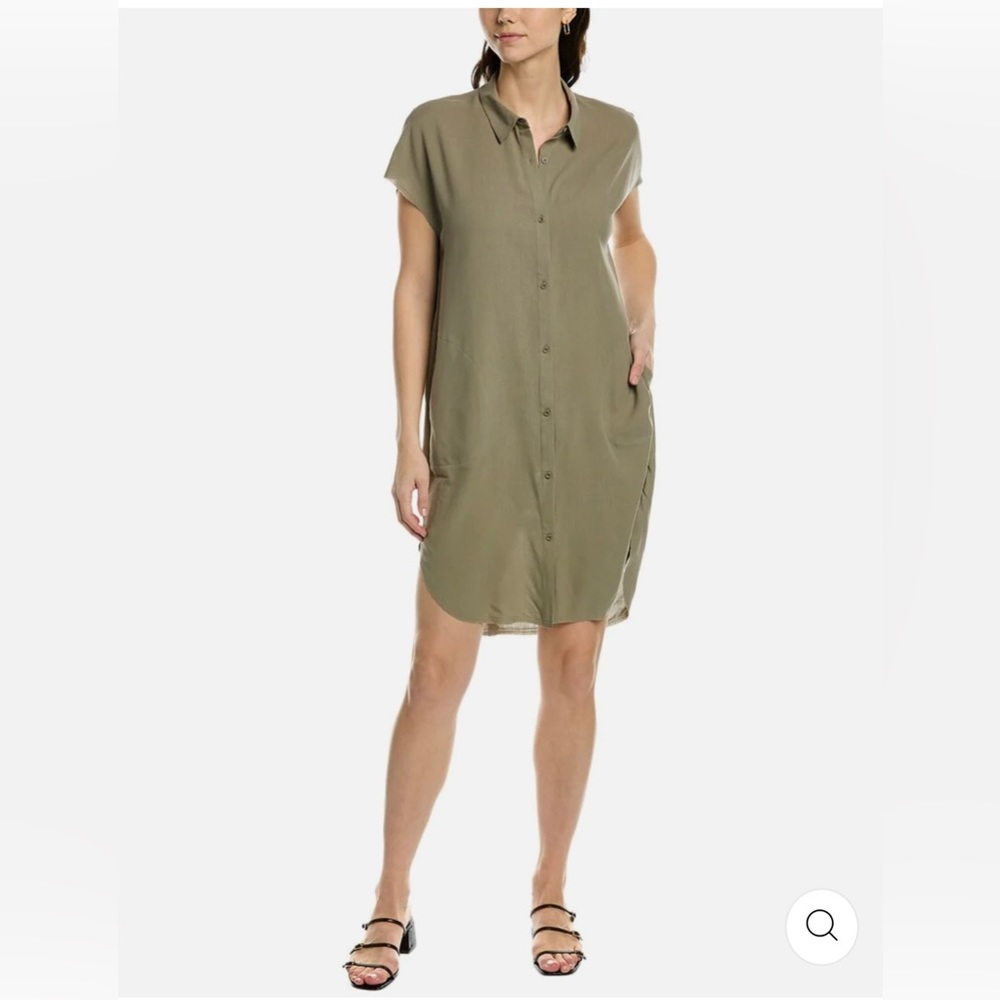 Anthropologie Go silk dress color moss size medium